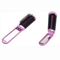 Long-handled Folding Hair Comb With Mirror Collapsing Hairbrush